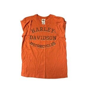 HARLEY DAVIDSON ~ Orange T-Shirt ~ DUBOIS, PA Sz L BIKER Motorcycle